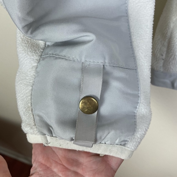 The North Face Size Large Denali White Grey Long Sleeve Zip Up Jacket - Picture 9 of 11